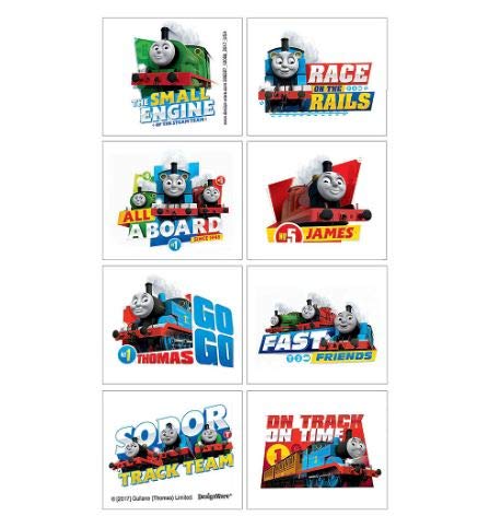 Thomas the Train Birthday Party Favors and Goodie Bag Fillers Pack For 12 With Train Popcorn Boxes, Whistles, Stampers, Tattoos, Bubbles, and Pin - Thumbnail 5