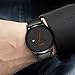 VAVC Men's Black Leather Band Causal Analog Dress Quartz Wrist Watch with Black Face and Simple Design