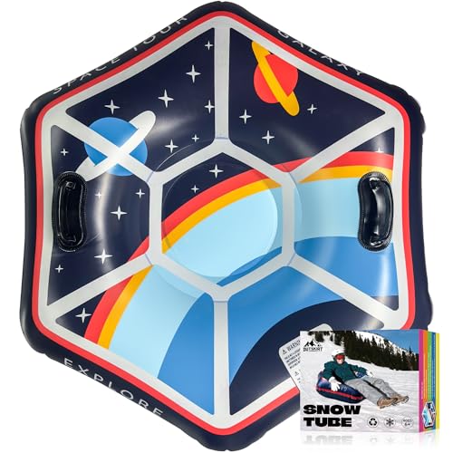 Photo 1 of OUTSKIRT 47" Inflatable Snow Tube, Sledding Tube for Kids and Adult, Winter Space Snow Tubes with 2 Handles and Thickened Bottom & Repair Kit, Snow Sports Outdoor Activities Christmas