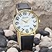 Retro Womens Watches COOKI Clearance Quartz Female watches on Sale Comfortable Leather Lady Watches-H66 (Black)