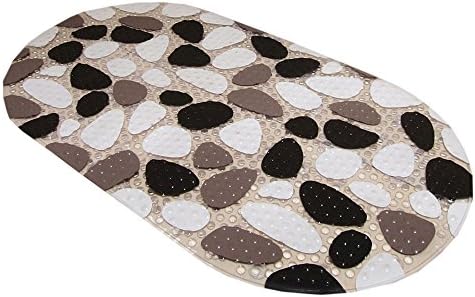 Anti-slip PVC Bath Mat Shower Mat Fashion Antibacterial Simple with Color Stone Patterns