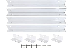 Ekena Millwork AmeriCraft Shutters Shutter-Brackets_21 Clear Polycarbonate Mounting Brackets for PVC, Composite & Wood Shutters (4-Top/Bottom, 4-Side Brackets) Shutter Hardware, for 21' Wide Shutters