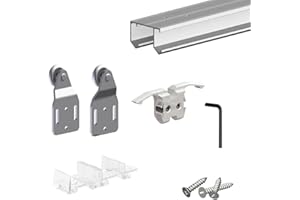 SLID'UP BY MANTION Sliding Closet Door Hardware Kit - 59-inch Double Track for 2 Bypass Doors Up to 100lbs - SLID'UP 110