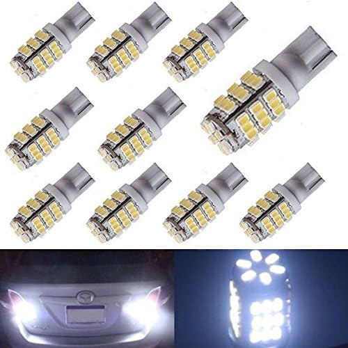 AUTOUS90 10 x RV Trailer T10 921 194 168 2825 42-SMD 12V Backup Reverse LED Pur White Lights Bulbs