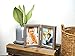 CECIINION Wood Photo Frame Shadow Box 4x6 Hinged Double Picture Frames,Glass Front,Fit for Stands Vertically on Desk Table Top (Grey Color)