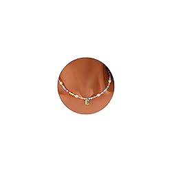 Initial E Cute Beaded Necklaces for Girls Trendy