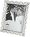 Malden International Designs Enchanted Hearts Pierced Silver with Jewels Picture Frame, 8x10, Silver