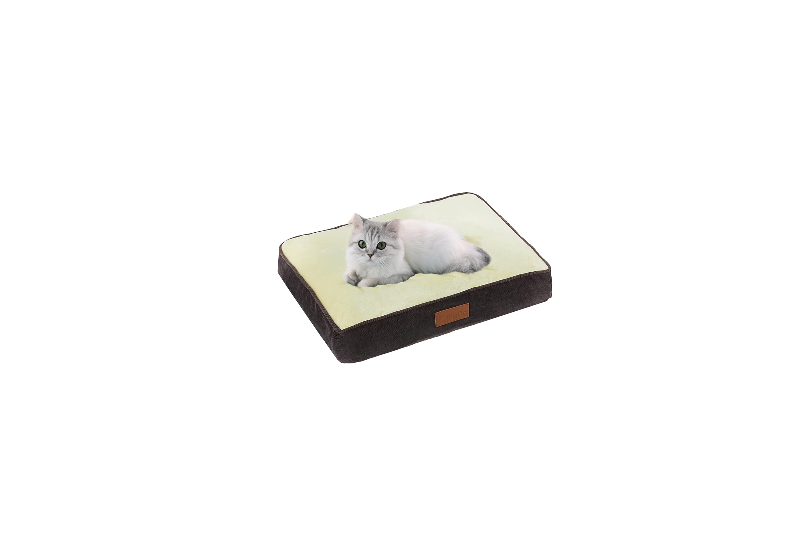 Ellie-Bo Medium Dog Bed for 30-inch Dog Cage/Crate - Brown Corduroy/Beige FauxFur