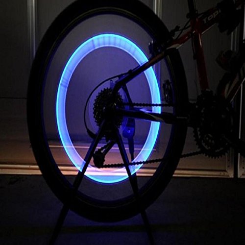 Susenstone®2pcs Bike Bicycle Car Wheel Tyre Tire Valve Cap LED Neon Flash Lamp Light