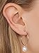 LEKANI Hoop Earrings 925 Sterling Silver Drop Dangle Circle Endless Lightweight Design Jewelry Gifts Embellished Crystals from Swarovski for Women (Pearl)