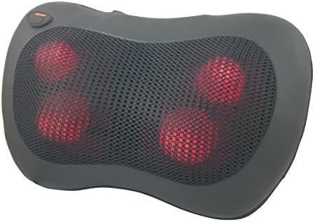 Vonzio Shiatsu Pillow Massager with Heat / Massage, Relax, Sooth and Relieve Neck, Shoulder and Back Pain (Black) - One Year Warranty