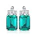 JewelryPalace Luxury 7.6ct Nano Russian Simulated Emerald 925 Sterling Silver Hoop Earrings