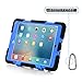 ACEGUARDER Apple Ipad Mini 2 Case Waterproof Rainproof Shockproof Kids Proof Case for Ipad Mini 2 (Gifts Outdoor Carabiner + Whistle + Handwritten Touch Pen) (BLACK/LIGHT BLUE)