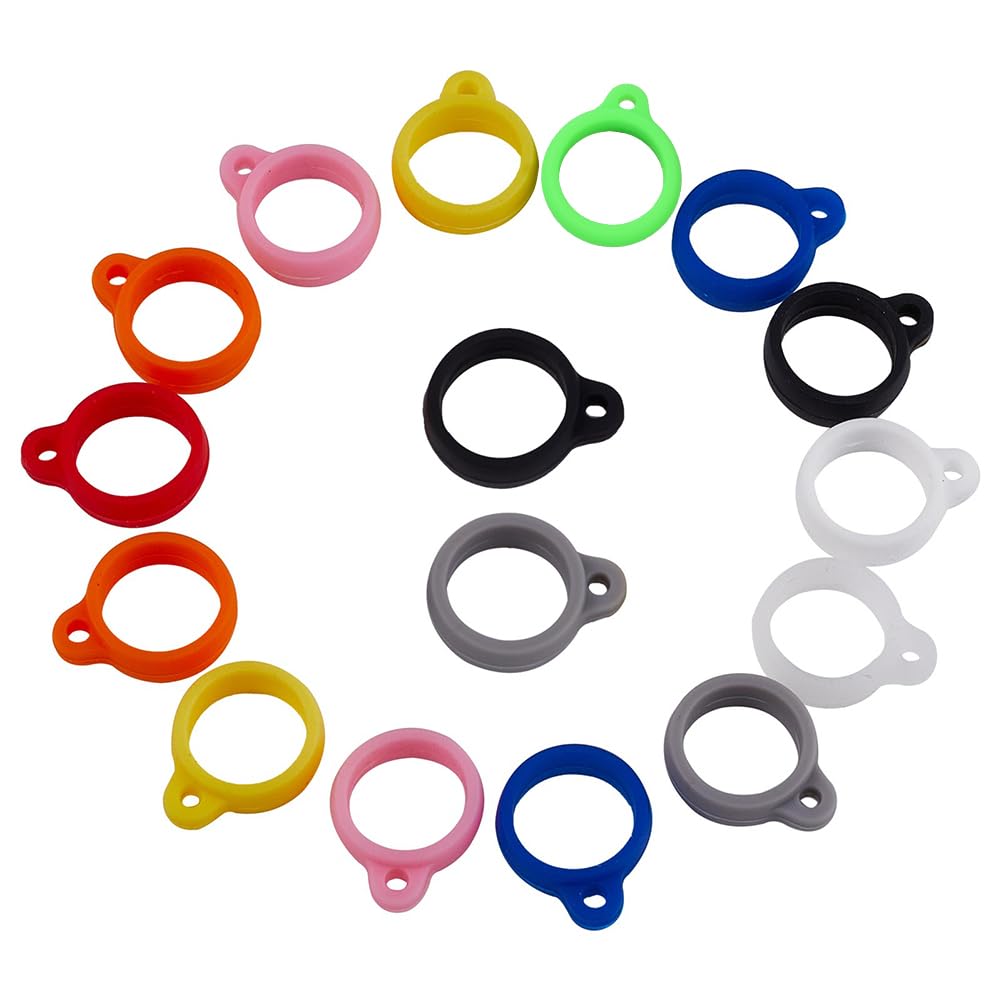 GORGECRAFT 1 Box 70PCS 10 Colors Anti-Lost Silicone Rubber Rings 13mm Inner Diameter Lostproof O Rings Adjustable Necklace Holder Pendant for Necklace Lanyard Pens Device Keychains Office Supplies — image 1