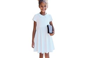 HILEELANG Little Girl Uniform Polo Dress Short-Sleeve Cotton Polo Dress