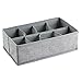mDesign Soft Fabric Dresser Drawer and Closet Storage Organizer for Kids/Toddler Room, Nursery, Playroom, Bedroom - Textured Print - Organizing Bins in 3 Sizes - Set of 4 - Gray