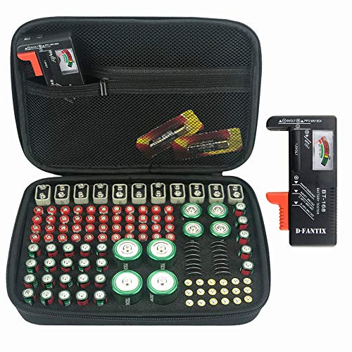 130+ Battery Organizer Case, KIXDA Batteries Carrying Case Holder Box