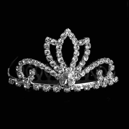 Flower Girl Crown Tiara Silver Swarvoski Rhinestone Elements With Comb
