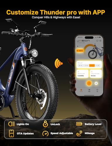 Jasion Thunder PRO/ST Electric Bike,2000W Peak Ebikes for Adults,26''Fat Tire Best Ebike for Men,90 Miles with 1040Wh Battery,35 MPH Max Speed Bicycles,500 lbs Capacity,Certified By UL2849