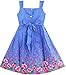 Sunny Fashion Girls Dress Blue Bug Pink Dot Size 4-5