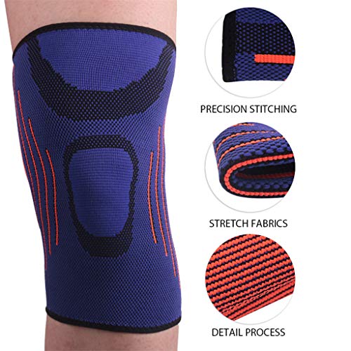 Jinjin Sports Knee Pads Autumn and Winter Badminton Fitness Knee Pads Outdoor Hiking Warm Knee Pads Compression Knee Sleeve Support Running Basketball Lift Knee Pads (XL) - Thumbnail 5