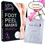 IAMBEAUTY 3 Pairs Exfoliating Foot Peel Mask - Smooth Soft Touch Feet - Calluses, Dry, Cracked, Rough & Dead Skin Remover - Foot Peel Gel Socks Booties