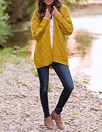 MerOKEETY - Sudadera de manga larga para mujer, con parte frontal abierta, estilo Cardigan