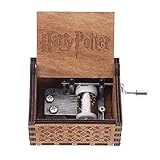 LA-PIN Wood Musical Box, Antique Carved Wooden Music Box Hand Cranked Music Craft - Harry Potter Main Theme