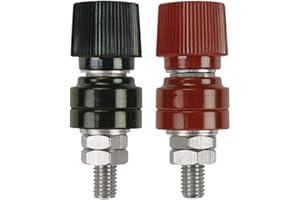 1/4" Copper Battery Terminal Stud Connector, Ampper M6 Remote Battery Binding Post Junction Post Block Terminal Kit, Pack of 