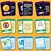Merka 90 Pack Science Flash Cards for Kids - Solar System,Human Body and Geography, Picture Cards for Learning, Word Travel Games for Summer Vacation, Homeschool Supplies