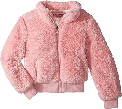 Urban Republic Kids Girl's Woobie Bomber Jacket (Little Kids/Big Kids) Powder Pink 10 / 12