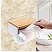 MEIBEI Toilet Paper Roll Holder with Shelf, Bathroom Tissue Holder Wall Mounted, Wall Roll Rack with Mobile Phone Storage