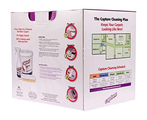 Capture Carpet Dry Cleaning Kit 250 - Resolve Allergens Stain Smell Moisture from Rug Furniture Clothes and Fabric, Mold Pet Stains Odor Smoke and Allergies Too