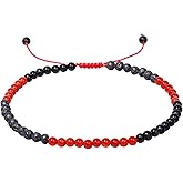 Jewever Anklet Bracelet For Women Tiger Eye/Lava Rock/Black Obsidian Healing Crystals Good Luck Gemstone Essential Oils Diffuser Jewelry