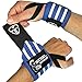 Steel Sweat Wrist Wraps - Best for Weight Lifting, Powerlifting, Gym and Crossfit Training - Heavy Duty Support - Blue/White Stripes 18