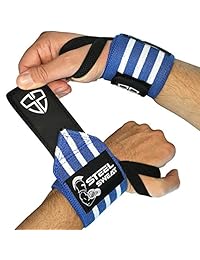 Muñequeras de acero para el sudor   Mejor para levantamiento de pesas, levantamiento de potencia, gimnasio y entrenamiento Crossfit   Soporte resistente   tamaños de 14.0 in y 24.0 in