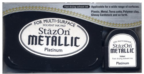 Tuskineko Stazon Metallic Ink Kit, Platinum