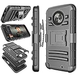 Moto X4 Case, 2017 Motorola Moto X 4th Generation Holster Clip, Tekcoo [Hoplite] Shock Absorbing [Black] Swivel Locking Belt Defender Heavy Full Body Kickstand Carrying Tank Armor Cases Cover