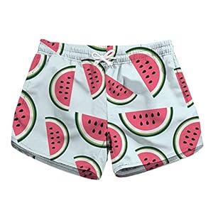 HaiDean Dames Zomer Stijlvolle Strand Watermeloen Shorts Patroon met Moderne Casual Korte Zwemmen Trunks Mode Zomer…