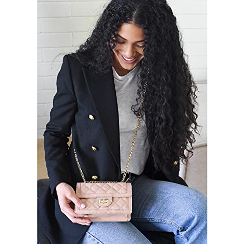 SG SUGU Small Quilted Crossbody Bag, Trendy Designer Shoulder Bag, Phone Wallet Purse for Women