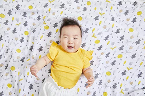 Bubzi Co Woodland Swaddle Muslin Receiving Blanket Set - Pack of 3 -Gender Neutral Design -Soft 100% Cotton Fabric - 47 x 47 inch- 120 x 120cm - Infant Swaddling Blankets for Baby Registry Burp Diaper