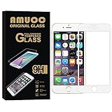 Amuoc HD Ballistic Glass Screen Protector for Iphone 6 Plus, 2 Pack,White