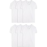 Fruit of The Loom Men's V-Neck Undershirts, Moisture Wicking & Tag Free, Also Available in Tall Sizes