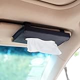 ChiTronic Car Sun Visor Napkin PU Leather Box Tissue Cover Holder - Black