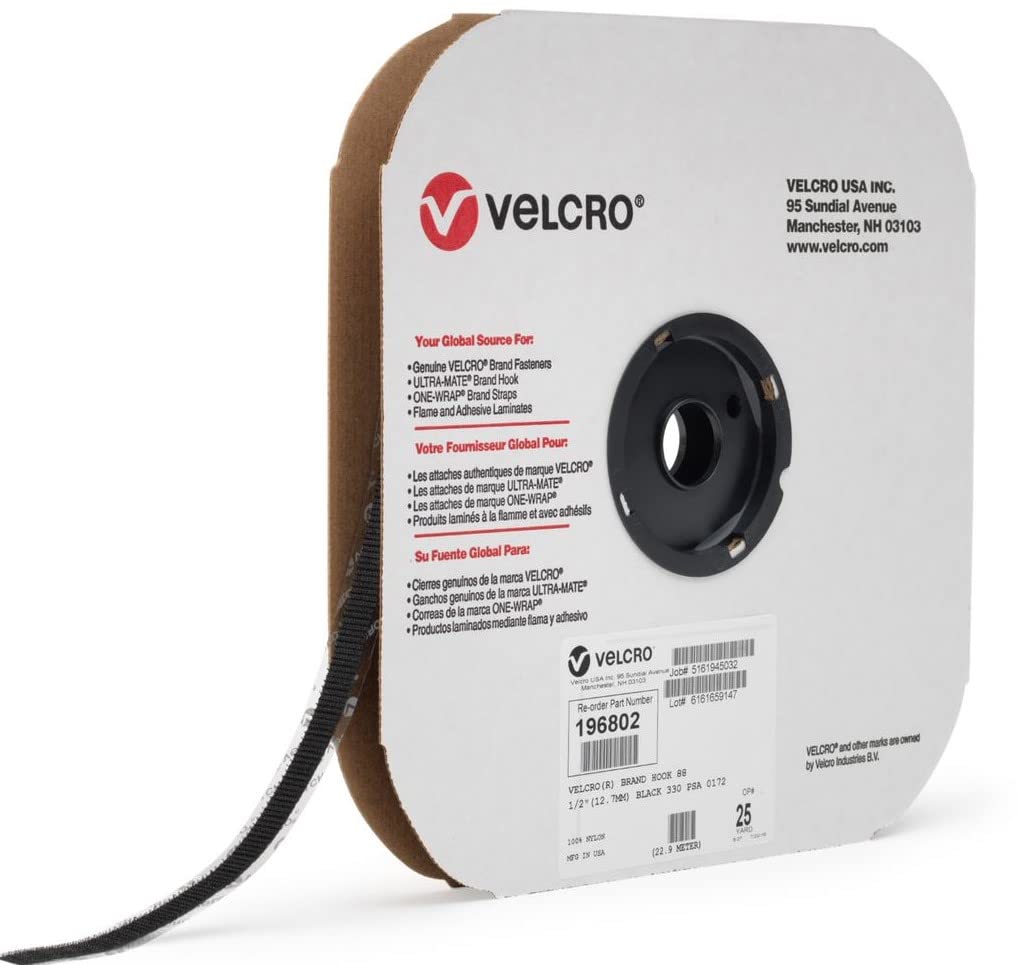 Photo 1 of VELCRO Brand 75Ft Business Size Bulk Tape Roll | Hook Side Only | Sticky Back Pressure Sensitive Adhesive | For Large Home or Office Projects | 25 Yards by ½in, Black