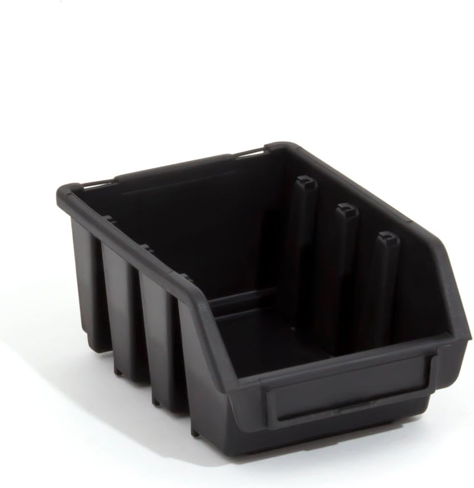 Set of 10 ERGO-Box S black storage bin for workshop or garage, size 2
