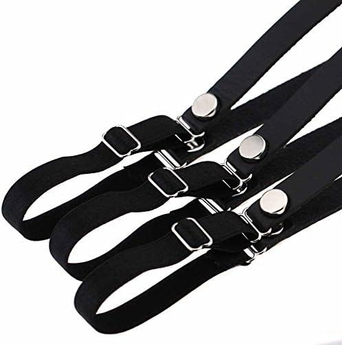 Gigamax(TM) Vintage Punk Sexy Heart Garter Belt for Women Harajuku Pastel Goth Harness PU Leather Garter Stocking Leg Choker Necklace [ Black ]