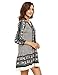 Floerns Women's Boho V Neck Vintage Print Dress Black L