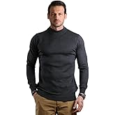 Bright Moons Men’s Slim Fit Mock Neck Sweater – Lightweight Knit Pullover, Soft Breathable Long Sleeve Turtleneck