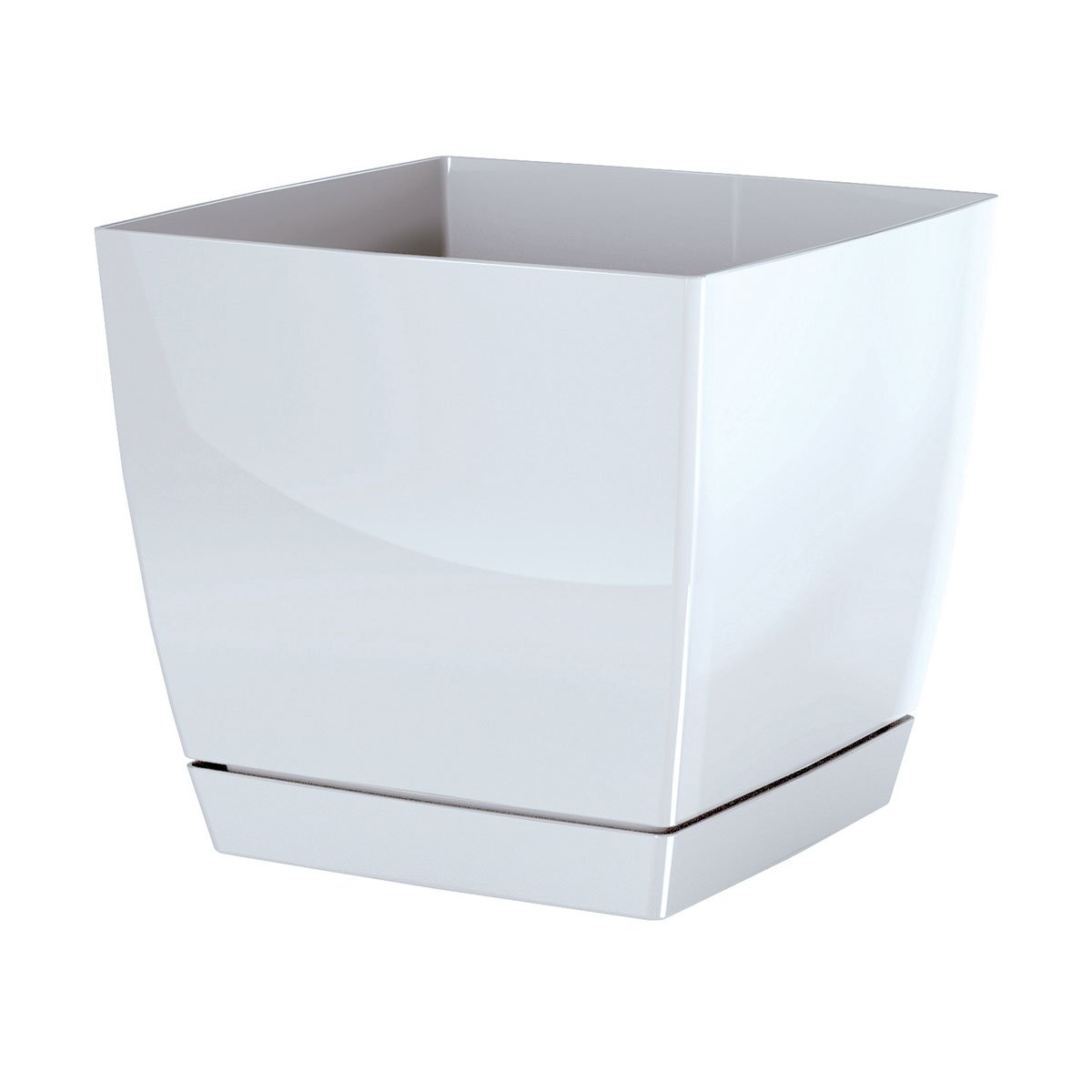 Prosper Plast DUKP155-S449 15.5 x 15.5 x 14.2 cm "Coubi" Flowerpot - White